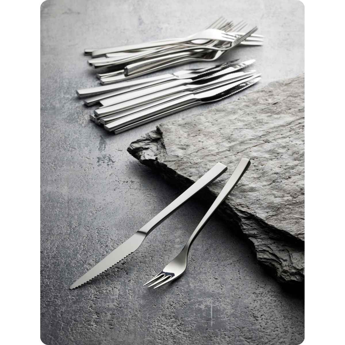 Gense Steakbestik/grillbestik 24 dele i mat/blank 